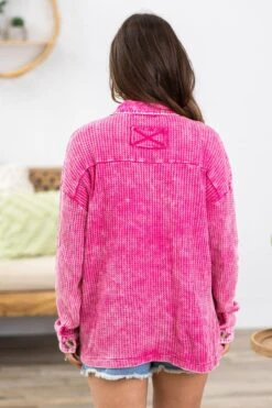 Hot Pink Washed Ribbed Shacket -Staccato Shop 3D4A8986 f53b9525 a2cf 4d35 944b 7524e3e920ea
