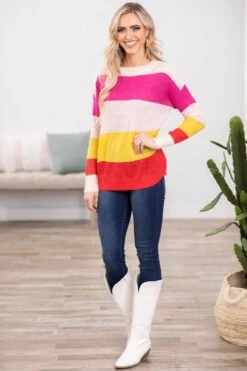Hot Pink And Yellow Colorblock Sweater -Staccato Shop 3D4A9068 256c4f8a a44a 4c90 aa4d 02d196035472