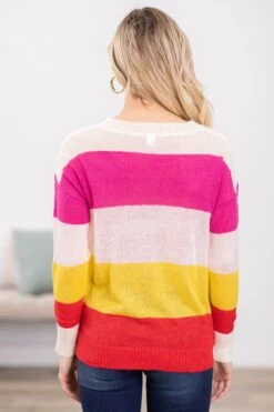 Hot Pink And Yellow Colorblock Sweater -Staccato Shop 3D4A9075 542feb37 24fc 41c9 b440 80a70e315b48