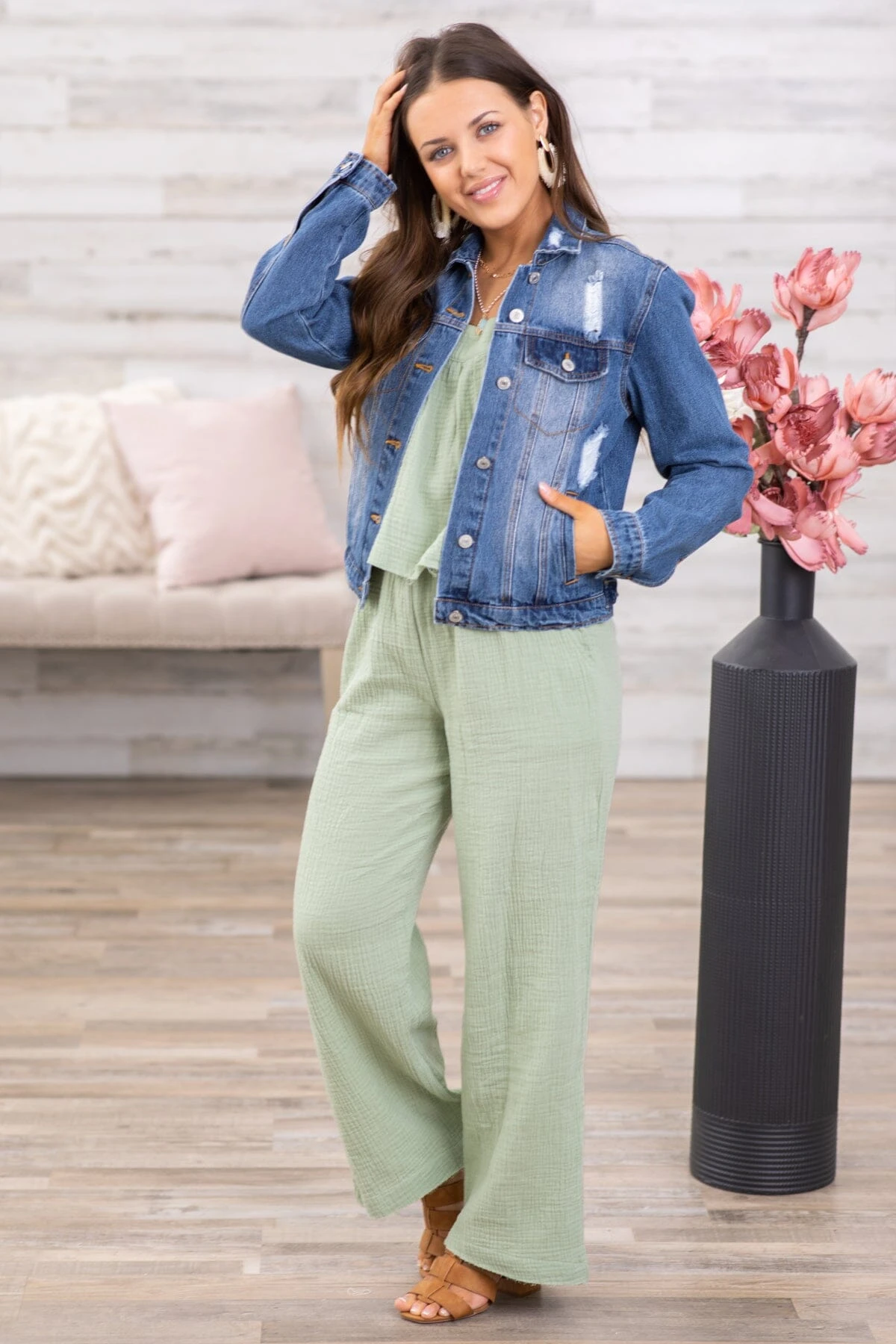 Sage Tank And Wide Leg Pant Set 5 Sage Tank And Wide Leg Pant Set - Image 3