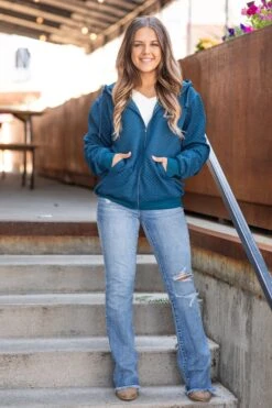 STACCATO Teal Quilted Full Zip Hooded Jacket -Staccato Shop 3D4A9279 1fcc3208 c5eb 4249 925c fdbb14210a84