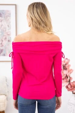 Hot Pink Rib Knit Off The Shoulder Top -Staccato Shop 3D4A9332 ed44454b 6f6a 4679 abad 87dd3ddf0e0b