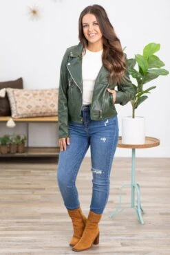 Olive Faux Leather Moto Jacket -Staccato Shop 3D4A9646 958db7ae e7c4 4d99 968f d745d7b46b7b