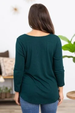Emerald 3/4 Sleeve Henley Top -Staccato Shop 3D4A9677 19c3fd5d 2bfd 4427 90c3 372c4f7fc2b7