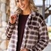 Brown Plaid Fuzzy Plaid Jacket -Staccato Shop 3D4A9685 7f1d35a1 09e7 4067 93f6 ac529b925b08