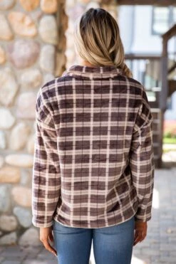 Brown Plaid Fuzzy Plaid Jacket -Staccato Shop 3D4A9690 77c073c5 a0d5 4215 99a6 260b3ed7e6ca