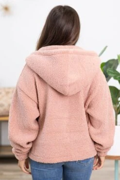 Dusty Rose Sherpa Hooded Pullover -Staccato Shop 3D4A9749 0af0f443 b401 44fd 84a2 3454ab65c72a