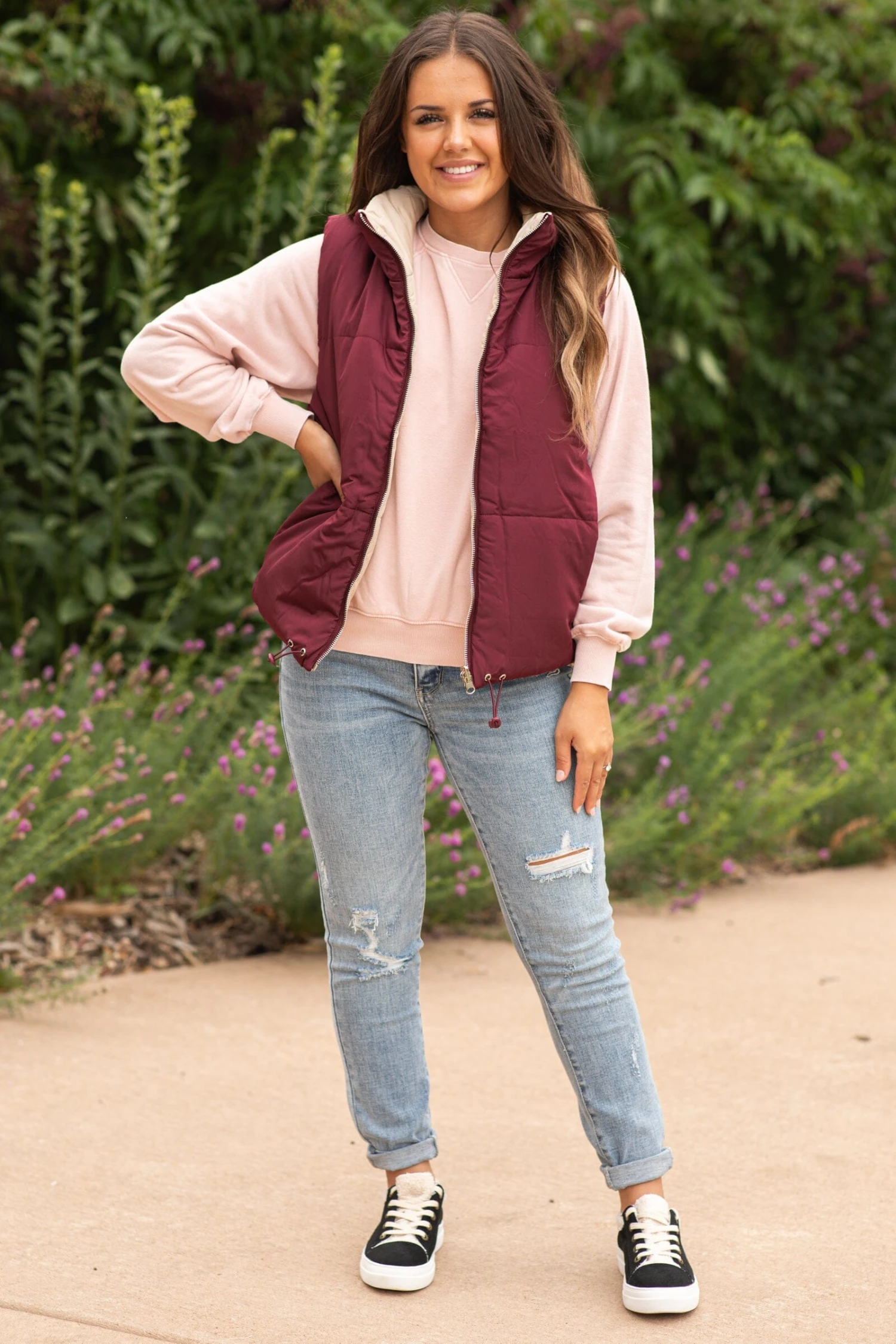 STACCATO Dark Berry And Tan Vest 5 STACCATO Dark Berry And Tan Vest - Image 3