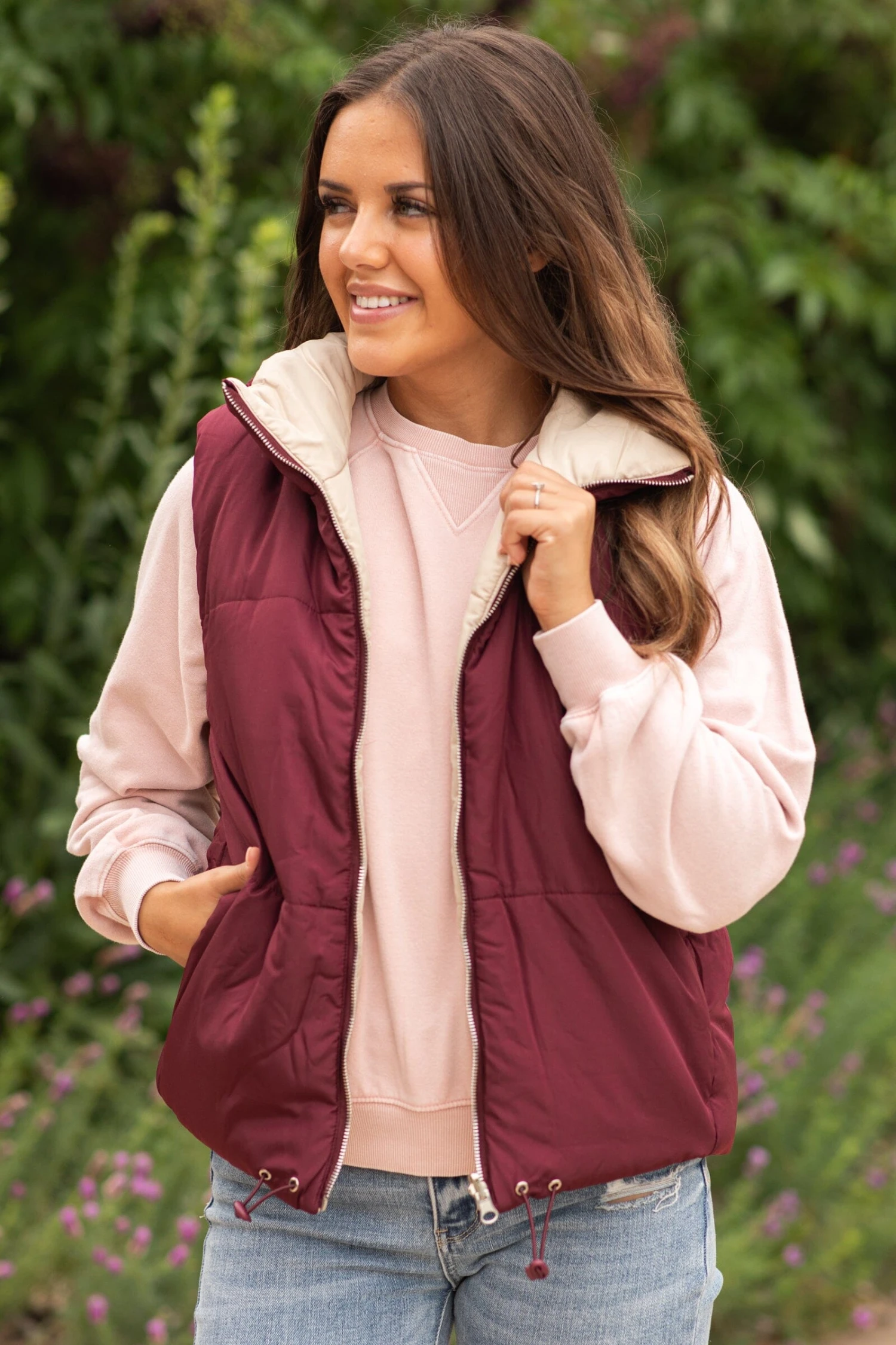 STACCATO Dark Berry And Tan Vest 4 STACCATO Dark Berry And Tan Vest - Image 2