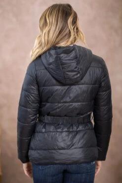 Black Belted Puffer Jacket -Staccato Shop BlackBeltedPufferJacket 3