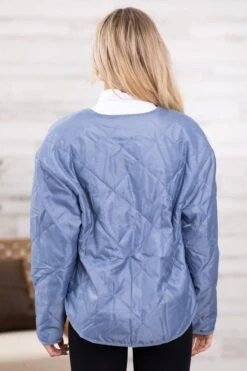 Cornflower Quilted Round Hem Jacket -Staccato Shop CornflowerQuiltedRoundHemJacket 2