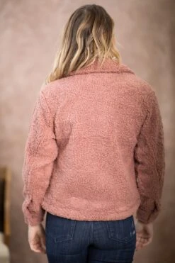 Dusty Rose Sherpa Jacket 7 Dusty Rose Sherpa Jacket -Staccato Shop DustyRoseSherpaJacket 2