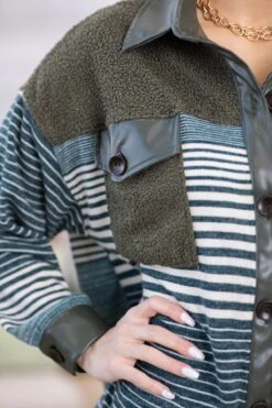 Hunter Green And Teal Striped Jacket -Staccato Shop HunterGreenandTealStripedJacket4