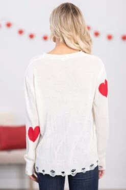 Ivory Intarsia Heart Lightweight Sweater -Staccato Shop IvoryIntarsiaHeartLightweightSweater2