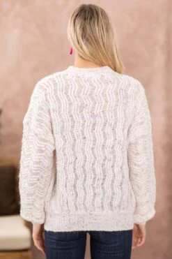 Ivory Textured Multicolor Specked Sweater -Staccato Shop IvoryTexturedMulticolorSpeckedSweater2