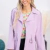 Lavender Roll Sleeve Anorak Jacket -Staccato Shop LavenderRollSleeveAnorakJacket