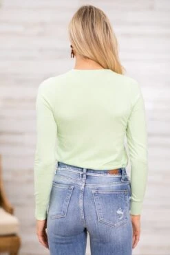 Be Cool Light Green Round Neck Lightweight Sweater -Staccato Shop LightGreenRoundNeckLightweightSweater2