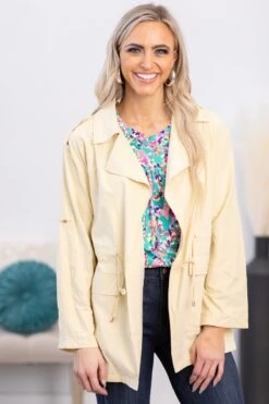 Yellow Roll Sleeve Anorak Jacket